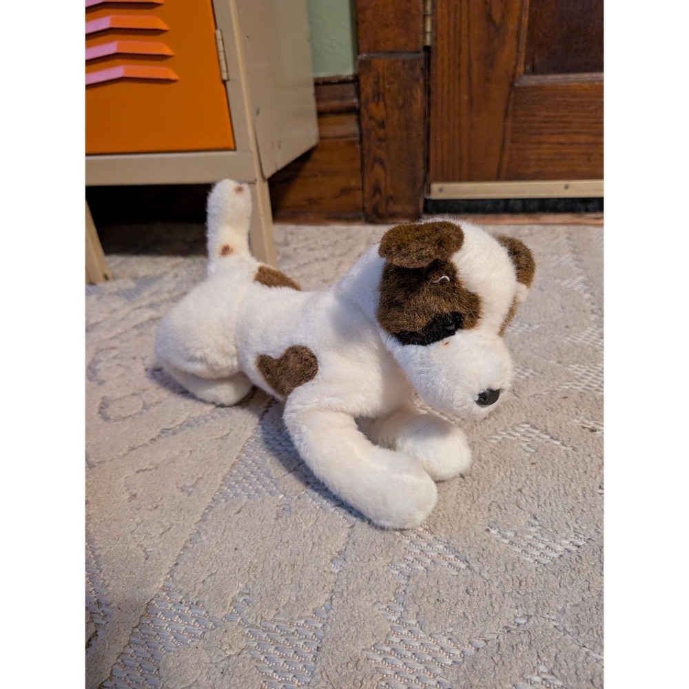 Douglas Cuddle Toy Jack Russell Terrier Plush Dog White Brown Spotted 12 Inch